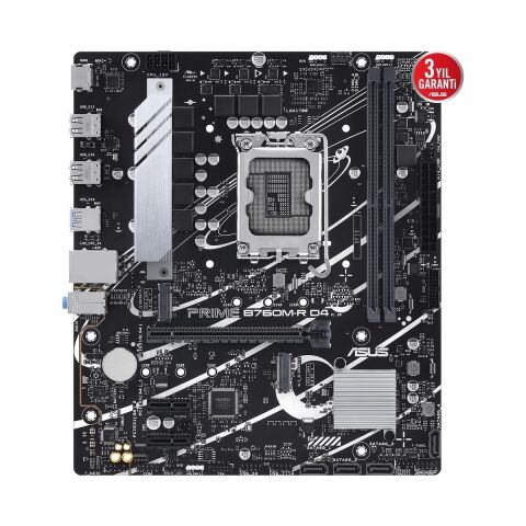 Asus PRIME B760M-R D4 Intel B760 LGA1700 DDR4 5333 HDMI 2x M2 USB3.2 AURA RGB 2.5Gbit LAN mATX