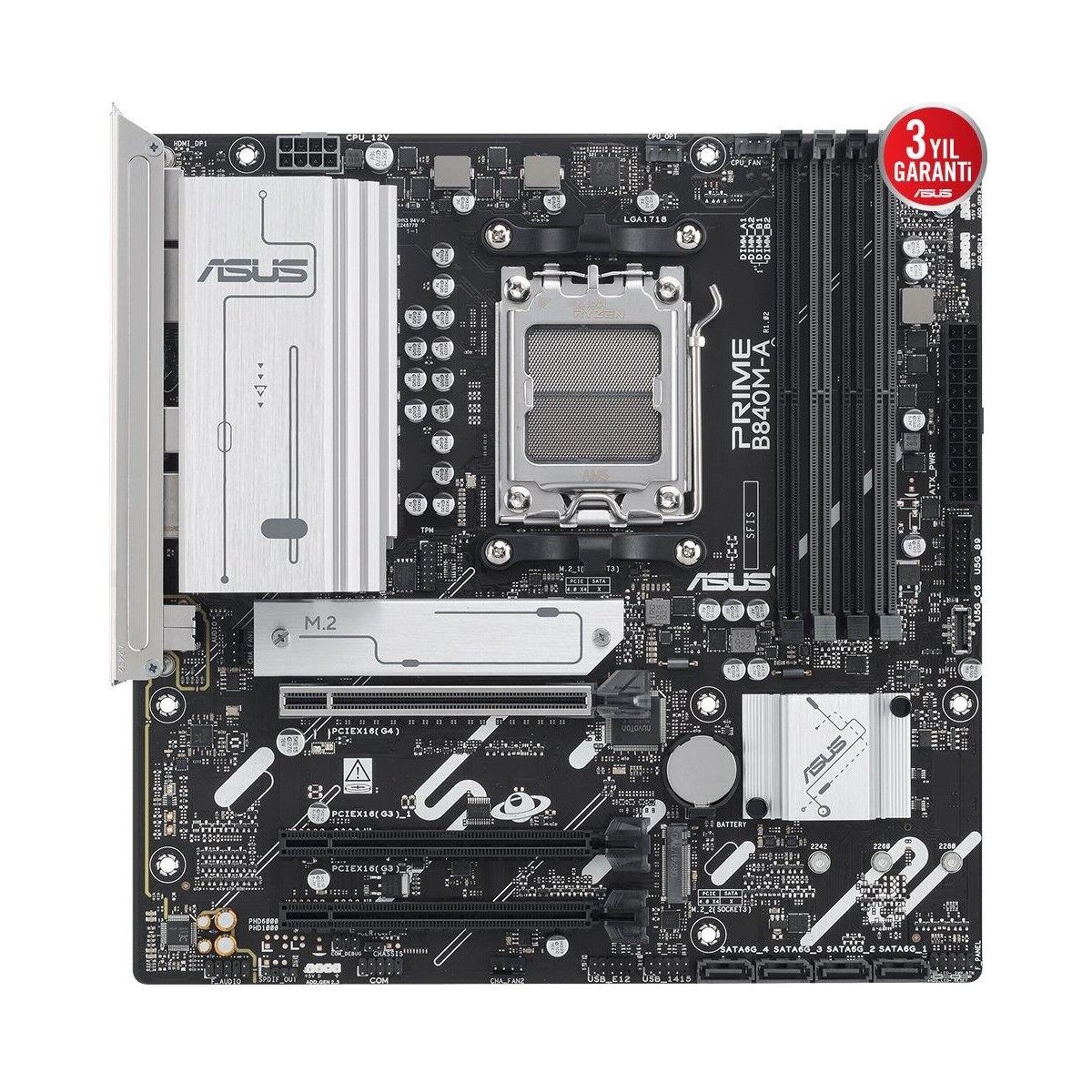 Asus PRIME B840M-A-CSM AMD B840 AM5 DDR5 7600 2xDP HDMI 3x M2 USB3.2 WiFi 6E + BT AURA RGB 2.5Gbit LAN mATX