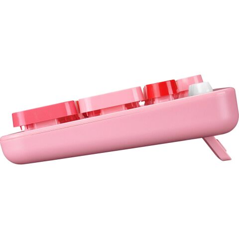 Everest ROUND KM-6282 Renkli Tuşlu Pembe Kablosuz Q Multimedia Klavye + Mouse Set