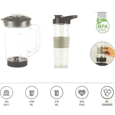 Fakir Sportic 600 W Sürahi ve Smoothie 1,2 lt Kapasite Set Blender