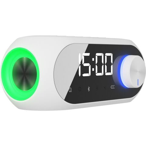 Mikado Md-W7 1200MAH 5W Beyaz Bluetooth-Aux-Derece-Usb-Fm Double Alarmlı Saat Speaker Speaker