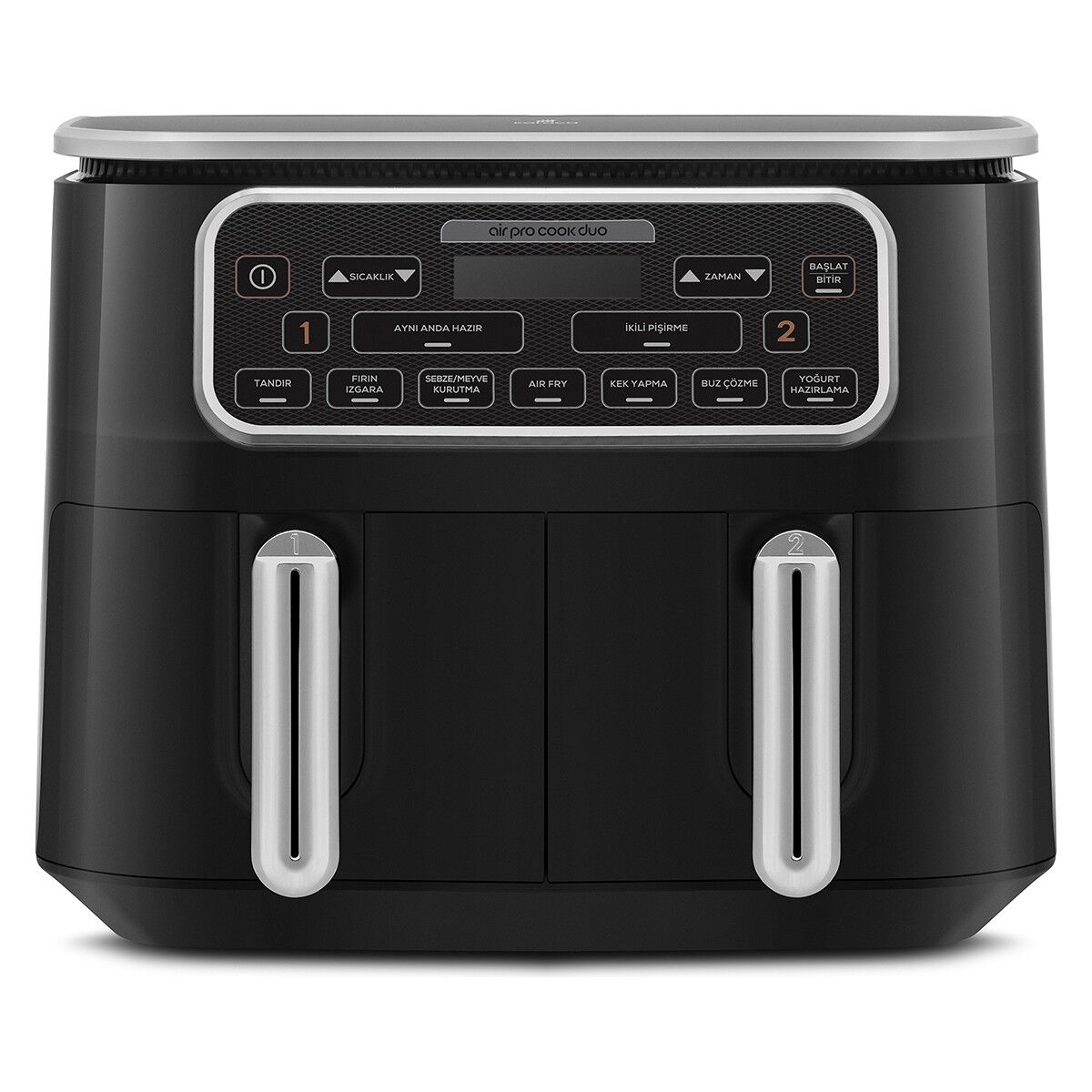 Karaca Air Pro Cook Duo Tandır Xxxl 4+4 Litre Airfryer Black Silver 8 Kişilik Fritöz
