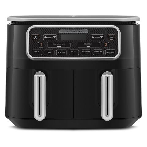 Karaca Air Pro Cook Duo Tandır Xxxl 4+4 Litre Airfryer Black Silver 8 Kişilik Fritöz