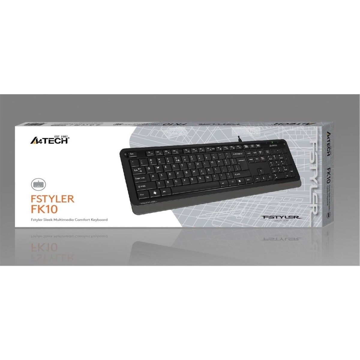 A4 Tech Fstyler FK10 USB Kablolu Multimedya Q Klavye Gri