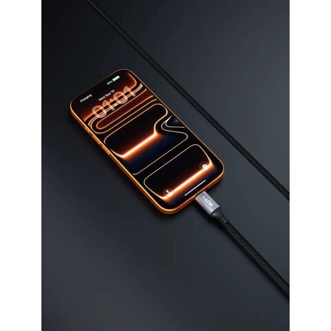 S-Link Armor Cc-01 60W 1.2 Metre Type-C To Type-C Pd Örgülü Metal Başlıklı Siyah Hızlı Şarj Kablosu