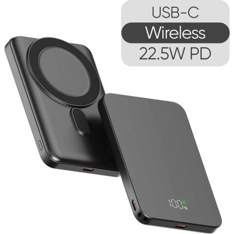 Snapron SNP-3020 Magsafe Powerbank 5000MAH Slim 22.5W Hızlı Şarj LED Ekran Ince Powerbank Şarj Cihazı