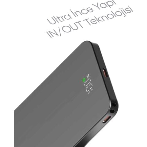 Snapron SNP-3020 Magsafe Powerbank 5000MAH Slim 22.5W Hızlı Şarj LED Ekran Ince Powerbank Şarj Cihazı