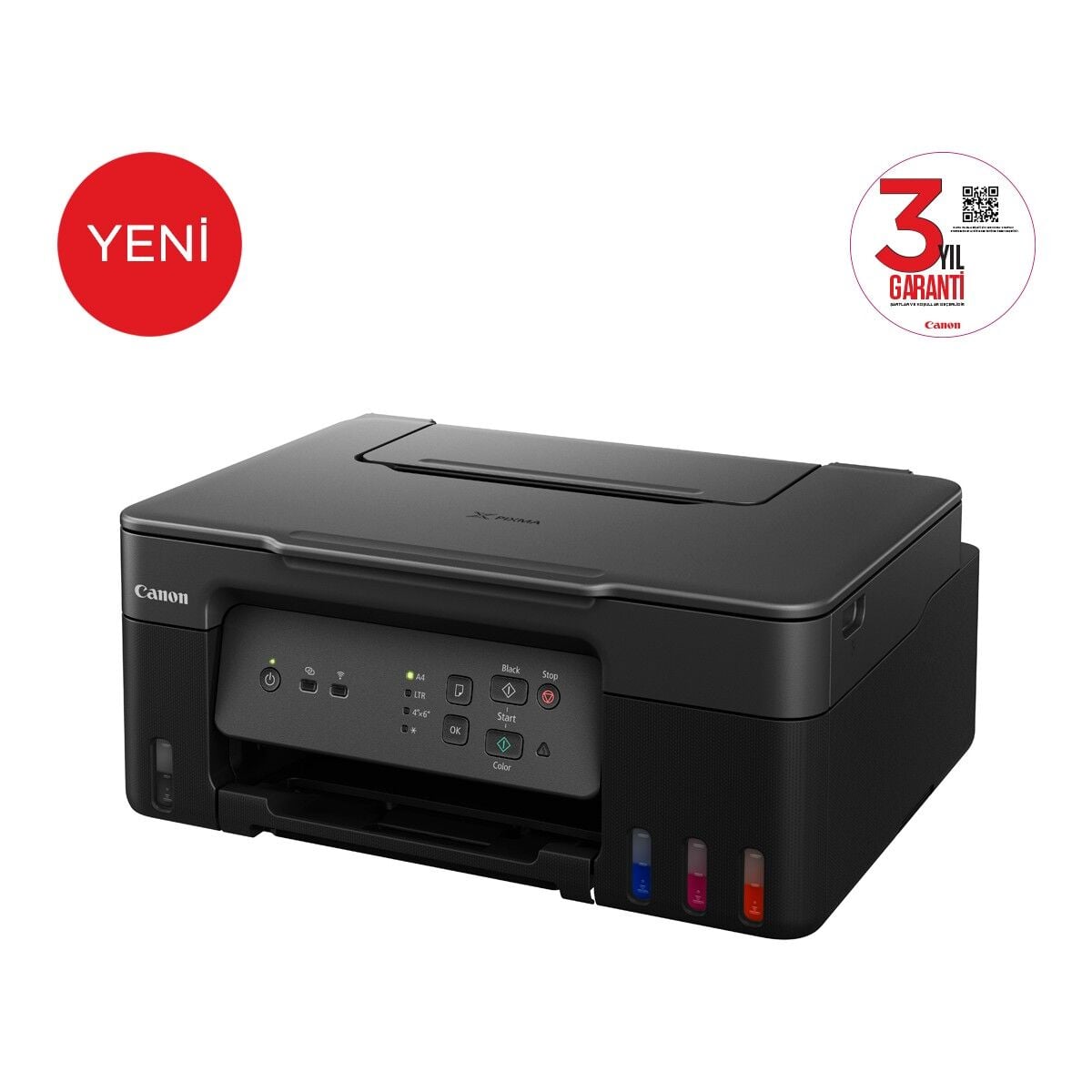 Canon G3430 Wi-Fi + Tarayıcı + Fotokopi Renkli Çok Fonksiyonlu Tanklı Mürekkep Püskürtmeli Yazıcı (Canon Eurasia Garantili)