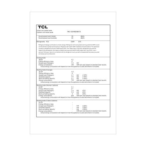TCL Elite Plus A++ TAC-12CHSD/XA73I Inverter 12000 Btu Wifi 4 Yöne Otomatik Üflemeli Duvar Tipi Klima