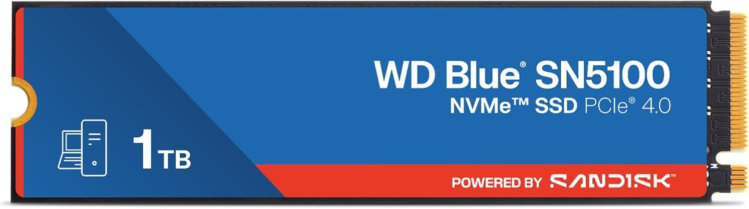 Western Digital Blue SN5100 1TB PCIe 4.0 NVMe M.2 SSD (WDS100T5B0E)