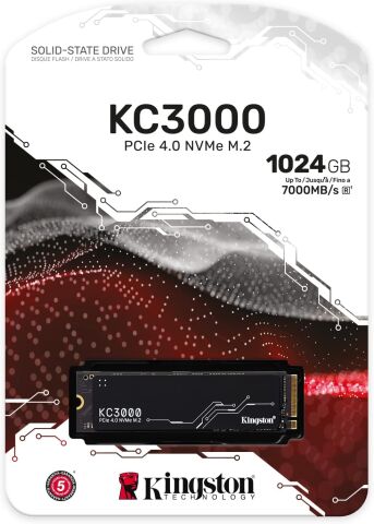 Kingston KC3000 1TB PCIe 4.0 NVMe M.2 SSD (SKC3000S/1024G)